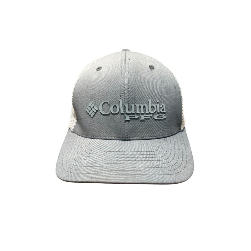 Columbia PFG Mesh Fitted Hat W/ Fish Patch Gray LG/XL